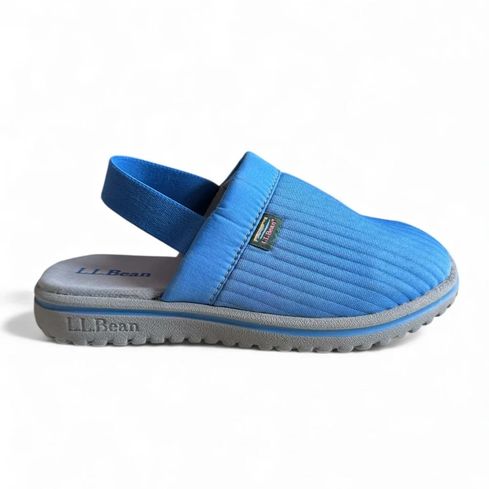 L.L. Bean Kids Water Shoes Slingback Clogs Lightweight Summer Beach Blue 1-2